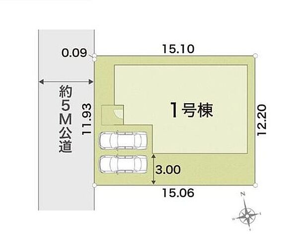 【全体区画図】閑静な住宅街☆人気の平屋プラン♪お車は並列で2台駐車可能です◎
