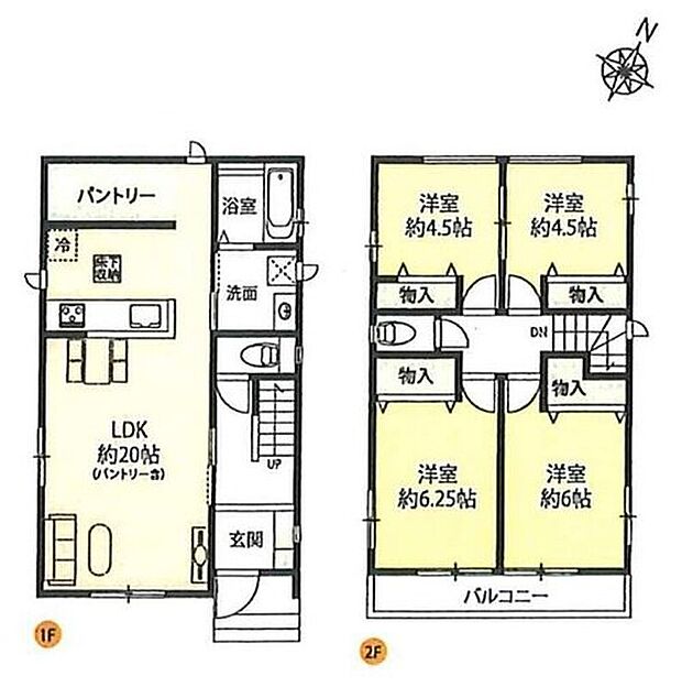 【4LDK】●効率的でストレスのない家事動線。水回りが集中しており、移動がスムーズです♪
●常備食のストックや家電の収納に役立つパントリー付
●お部屋としても利用できそうな4.5帖の納戸