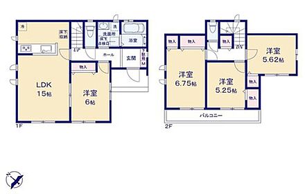 ●隣り合う洋室を開放すれば、ひときわ広々とした空間になるリビングダイニング
●家族とのつながりを意識した見通しのいいリビングは会話が弾んでみんなを笑顔にします！
●２部屋から出入りできるバルコニー♪ 