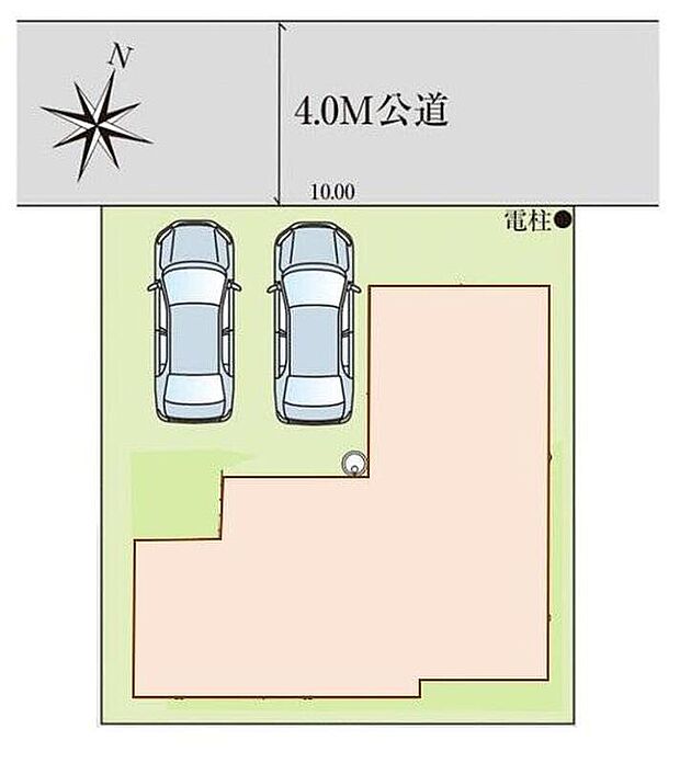 【全体区画図】閑静な住宅地☆カースペースは2台分ご用意。空いたスペースは駐輪場としてもお使いいただけます◎