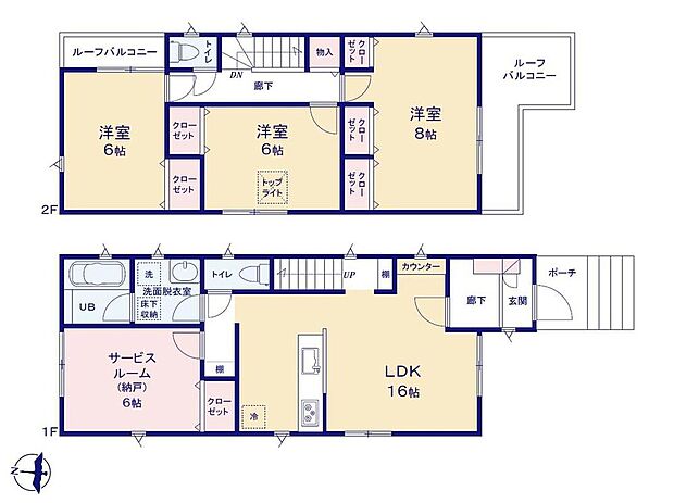 【3LDK+S】●リビング階段ですので自然と家族の集まる憩いの空間
●効率的でストレスのない家事動線。水回りが集中しており、移動がスムーズです♪
●お部屋としても利用できる６帖の納戸♪
