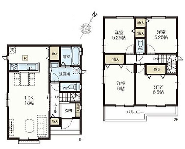 【4LDK】●水回りが集中しており、効率的でストレスのない家事動線
●キッチン隣にはパントリーとしても使用できる収納スペース付き
●全居室収納スペース完備で、いつでもお部屋をすっきりとお使い頂けます