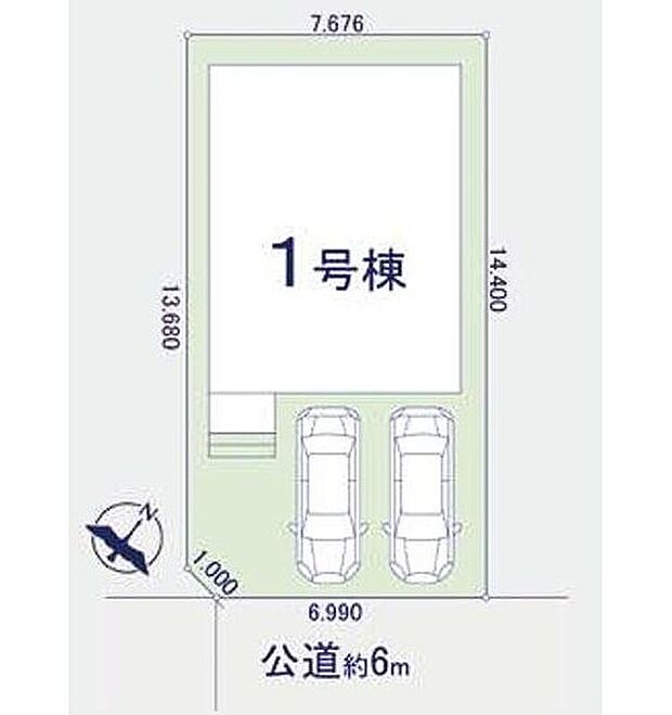 【全体区画図】閑静な住宅地☆カースペースは2台分ご用意。空いたスペースは駐輪場としてもお使いいただけます◎