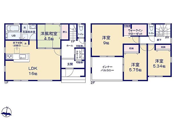【4LDK】●効率的でストレスのない家事動線。水回りが集中しており、移動がスムーズです♪
●SIC付きで玄関すっきり♪
●主寝室にはウォークインクローゼットを完備!増えがちな衣類やバッグなどを効率よく収納できます!