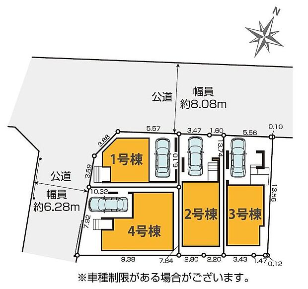 【全体区画図】閑静な住宅地☆ビルトインガレージご用意。空いたスペースは駐輪場としてもお使いいただけます◎