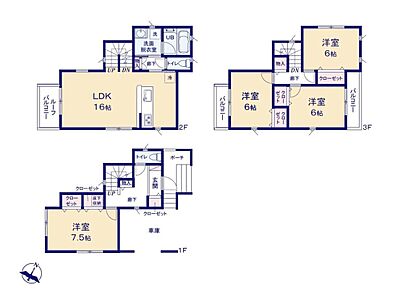 ●家族とのつながりを意識した見通しのいい16帖超のリビングは会話が弾んでみんなを笑顔にします！
●効率的でストレスのない家事動線。水回りが集中しており、移動がスムーズです♪ 