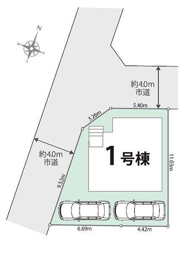 【全体区画図】閑静な住宅地☆カースペースは2台分ご用意。空いたスペースは駐輪場としてもお使いいただけます◎