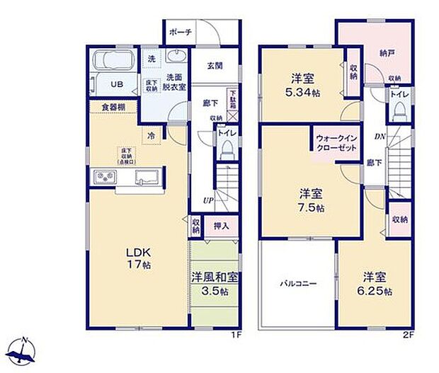 【4LDK】●効率的でストレスのない家事動線。水回りが集中しており、移動がスムーズです♪
●あると落ち着く『和室』付♪家事の休憩スペースやお子様のお昼寝スペースとしても活躍します♪