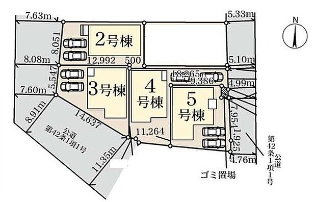 【全体区画図】閑静な住宅地☆駐車スペースは２台分♪