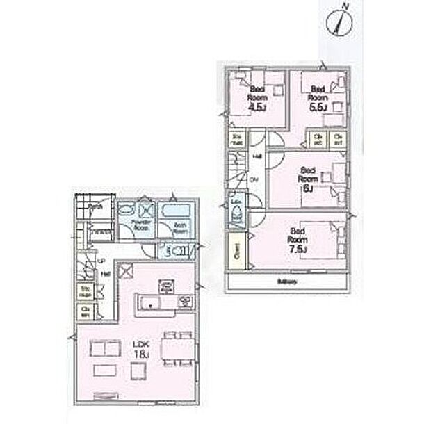 【4LDK】●家族とのつながりを意識した見通しのいいリビングは会話が弾んでみんなを笑顔にします!
●豊富な収納設備でスッキリとした空間を保てます♪
●主寝室はゆとりの7.5帖♪