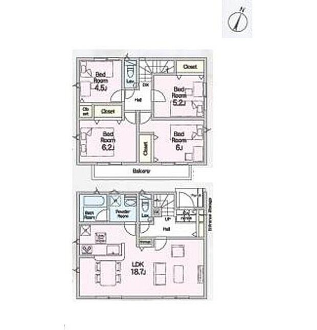 【4LDK】●広々と開放的な玄関ホール♪
●LDKは18帖超え♪家具レイアウトの幅も広がります♪
●豊富な収納設備でスッキリとした空間を保てます♪