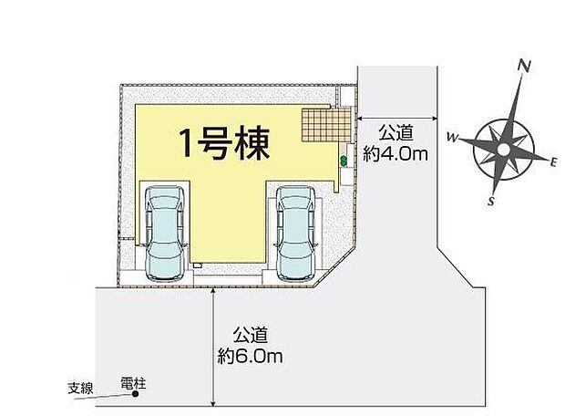 【全体区画図】閑静な住宅地☆カースペースは2台分ご用意。空いたスペースは駐輪場としてもお使いいただけます◎