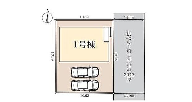 【全体区画図】◆前面5.7ｍで駐車もしやすい落ち着いた住宅街♪