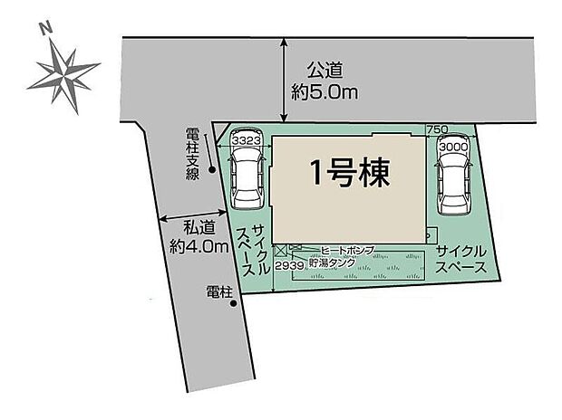 【全体区画図】閑静な住宅地☆カースペースは2台分ご用意。空いたスペースは駐輪場としてもお使いいただけます◎