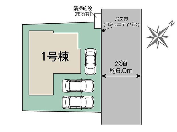 【全体区画図】閑静な住宅地☆カースペースは3台分ご用意。空いたスペースは駐輪場としてもお使いいただけます◎