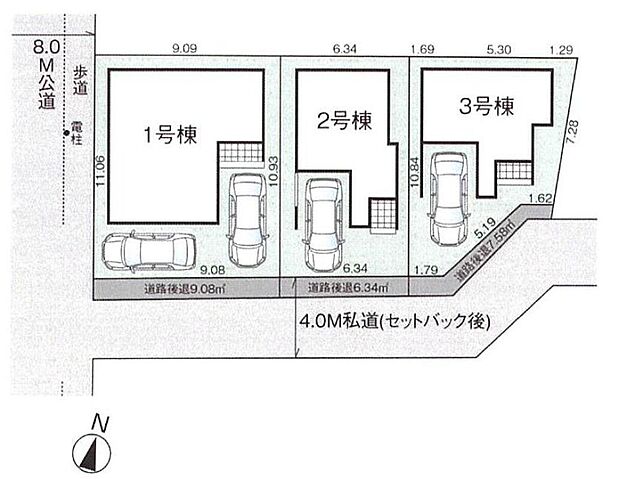 【全体区画図】閑静な住宅地☆カースペースご用意。空いたスペースは駐輪場としてもお使いいただけます◎