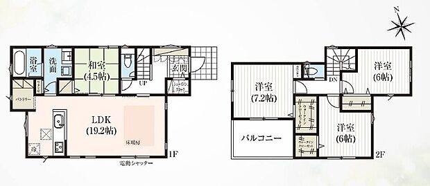 【4LDK】●常備食のストックや家電の収納に役立つパントリー付●効率的でストレスのない家事動線。水回りが集中しており、移動がスムーズです♪●SIC付きで玄関すっきり♪