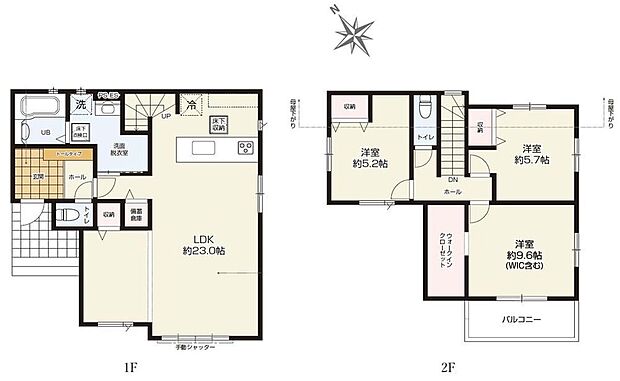 【3LDK】●家族とのつながりを意識した見通しのいいリビングは会話が弾んでみんなを笑顔にします！
●リビング階段ですので自然と家族の集まる憩いの空間になります
●WIC完備♪豊富な収納で綺麗なお部屋を保てます♪