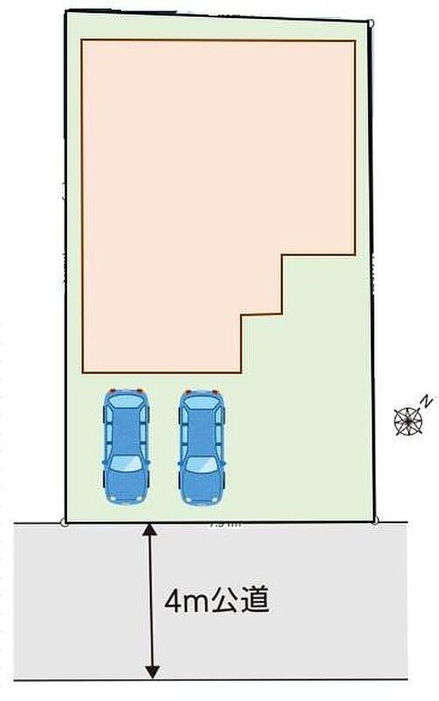 【全体区画図】閑静な住宅地☆カースペースは2台分ご用意。空いたスペースは駐輪場としてもお使いいただけます◎