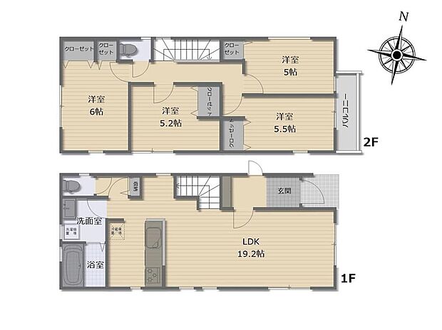 (1号棟)、価格5499万円、4LDK、土地面積137.07m2、建物面積97.5m2