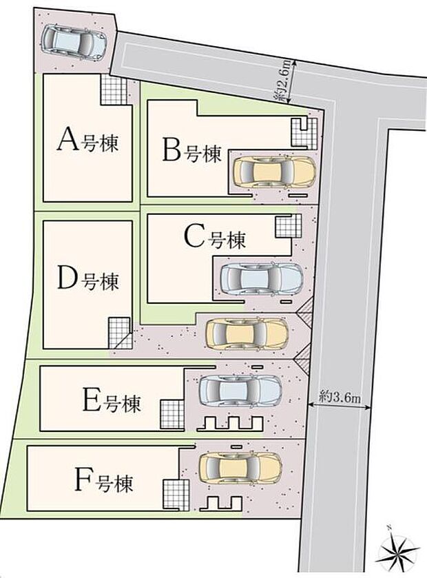 全６棟　新築分譲住宅です！
敷地形状を最大限に活かしたプランニングで快適な新生活を始められます♪