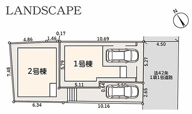 全２棟　新築分譲住宅です！
南東 ４．５m 公道に面します。
穏やかな雰囲気漂う街並み、ゆったりお過ごしいただけます♪