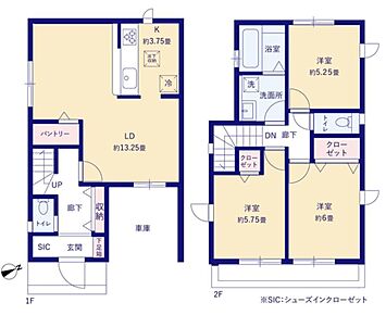 玄関シューズインクローク付！LDKはゆとりの１７帖、人気の対面式キッチン採用☆全居室２面採光！２階浴室ですのでお洗濯の動線がスムーズ！２部屋より出入り可能、ワイドバルコニー☆ 