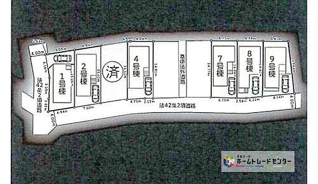 【全体区画図】全7棟 新築分譲住宅です!
穏やかな雰囲気漂う街並み、ゆったりお過ごしいただけます♪