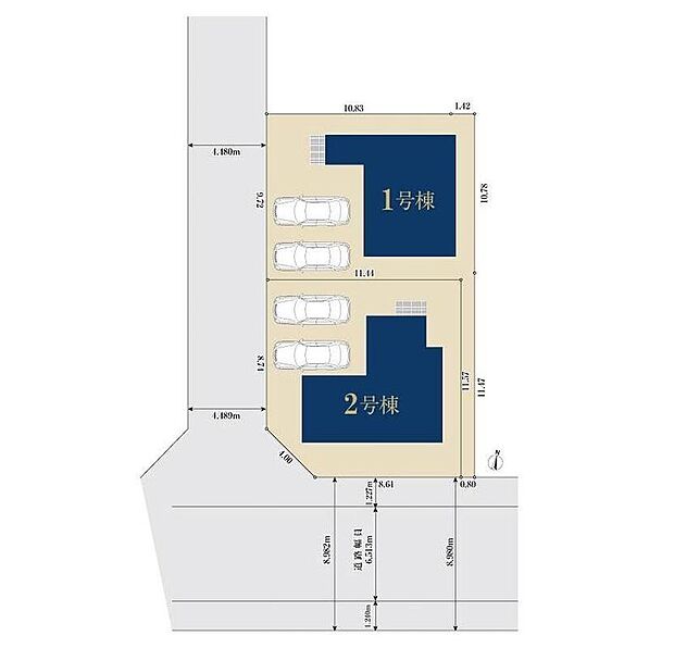 【全体区画図】全２棟　新築分譲住宅☆
先着順となりますので、お早めにご相談下さいませ☆