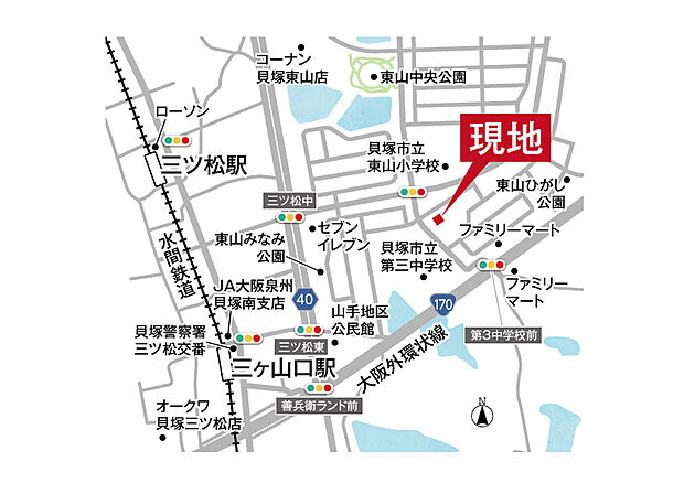 水間鉄道線　三ツ松駅、三ケ山口駅
