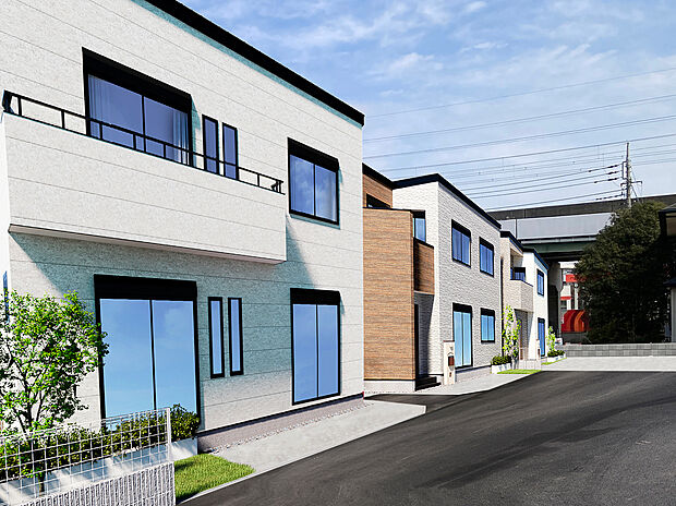 【連棟完成イメージパース　別角度】※イメージの為実際と異なる場合があります。