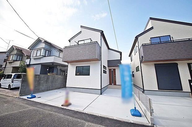 【2号棟　外観】全居室二面採光＋収納完備でどのお部屋も風通しが良く整理整頓が捗ります