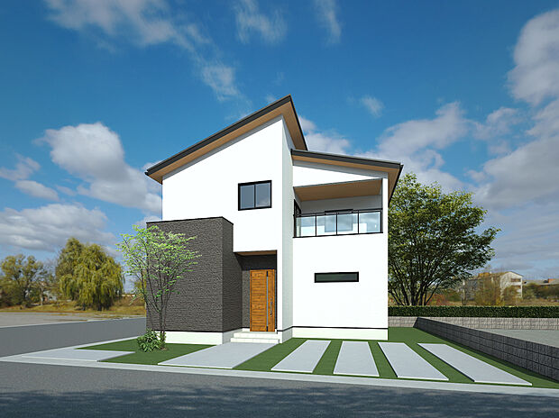 【KH太子町立岡】ラスト1邸!A号地は開放感を感じられる角住戸。片流れ屋根がシャープな印象です。全居室2面採光以上で明るく風通し◎WICやパントリーなど収納が充実しており、バルコニーは屋根付きです。