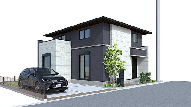 【完成予想図(外観)】No.15/LDK内にスタディスペースのある約22帖のゆとりの空間。リビングアクセス階段なので自然とLDKに家族が集まるプランです。