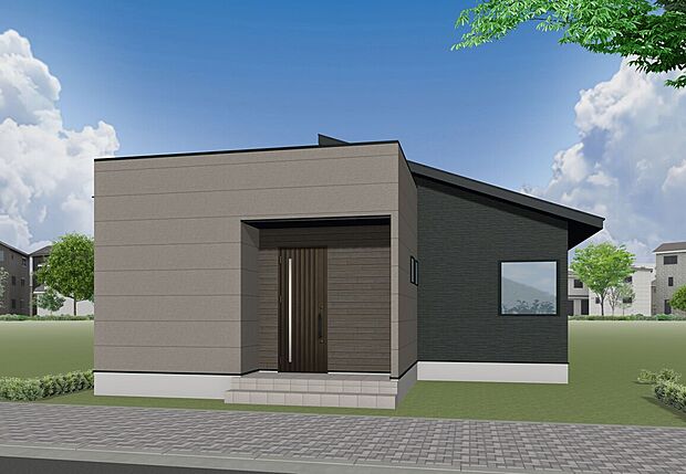 【6号地】
82坪以上の敷地面積だから叶う、「平屋に住む」という“贅沢”。開放的でゆとりある平屋の生活をご堪能いただけます。敷地内には2台分の駐車スペースを確保しています。