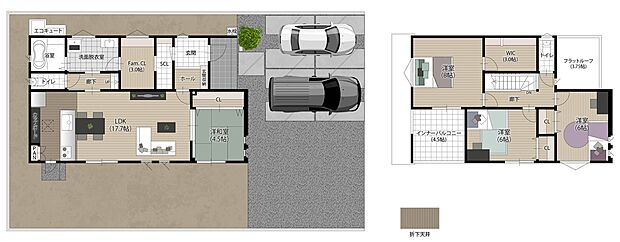 【タマタウン古閑中III_5号地】回遊動線のある家