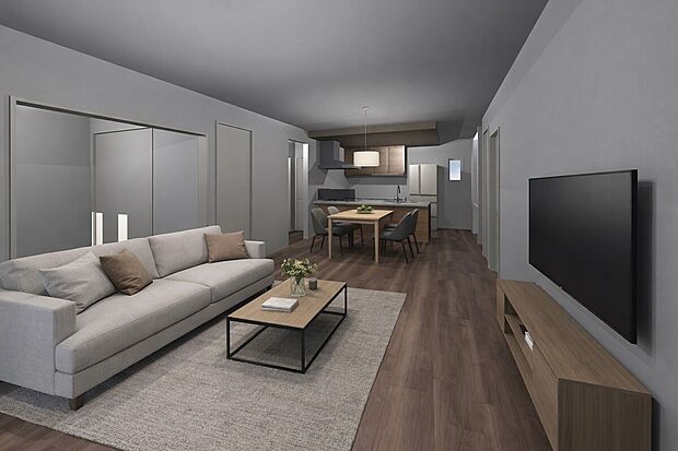 【タマタウン仁井令III2号地 内観パース】※家具はCGによるイメージです。