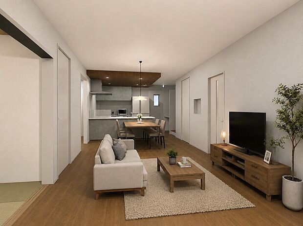 【タマタウン嘉川V3号地 内観パース】※家具はCGによるイメージです。