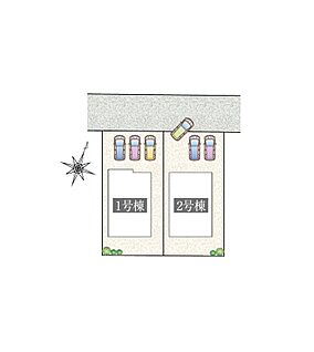 区画配置図（1号棟・2号棟）