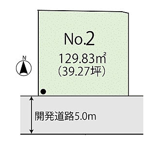 南側道路に面した区画です。
北側も道になっており、通気性も良好です。 
