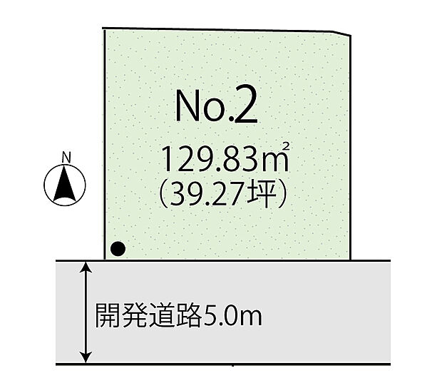 南側道路に面した区画です。
北側も道になっており、通気性も良好です。