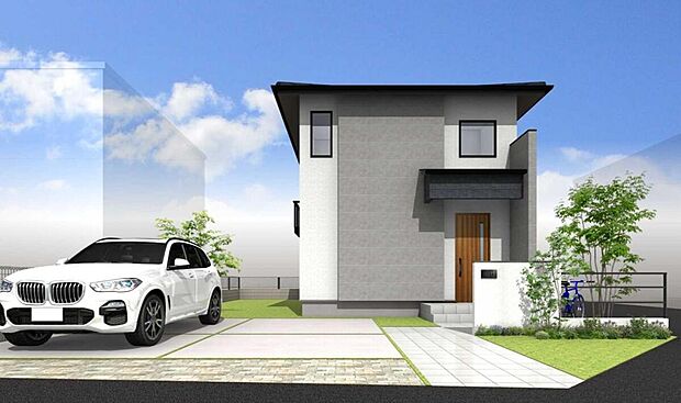 【建物参考外観完成予想パース】外観完成予想パース/建物価格2,840万円(税込)建物面積105.23m2(31.83坪)※付帯工事費(屋外設備・地盤改良・外構)と設計料にて約650万円別途必要。※車は含まれません。