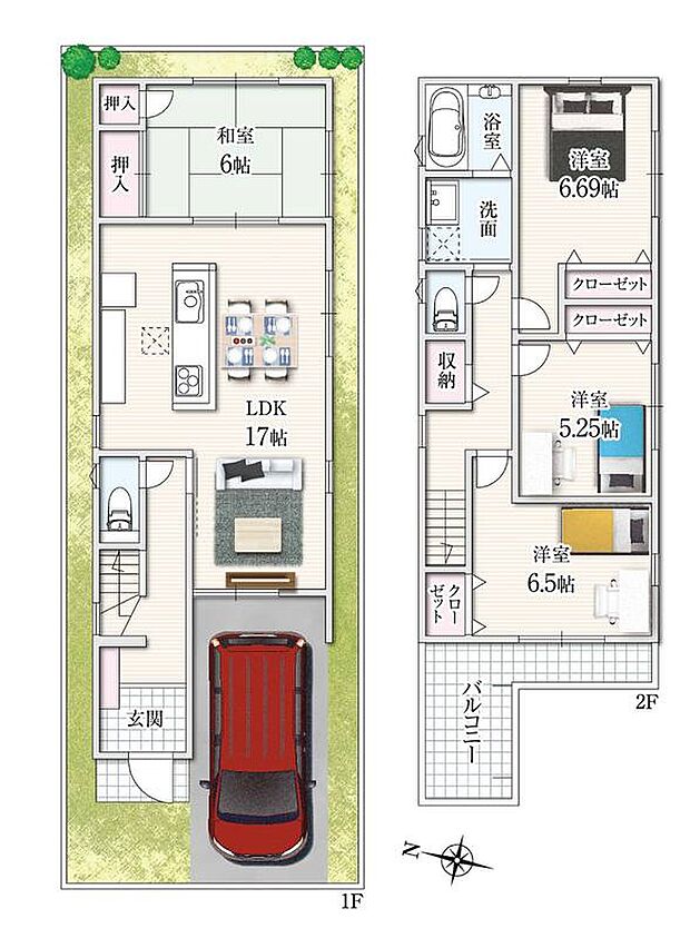 【3LDK＋納戸】「L字バルコニー」で暮らしにゆとりをプラス！
2面に広がるL字型バルコニーは、陽当たり・風通しともに良好！
洗濯物をたっぷり干せるのはもちろん、ガーデニングやちょっとしたカフェスペースにも！使い勝手の良さが魅力です！