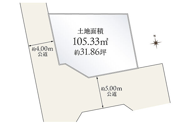 【 【区画図】】開放感のある南西角地に位置しています。駐車1台可能(車種による)です。車庫は屋根付きのため、大切な車を風雨や花粉などから守ってくれます。