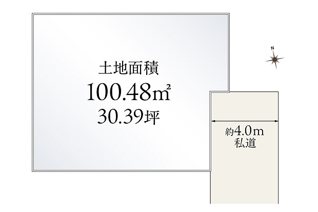 【【区画図】】前面道路は車の通り抜けができないため、車の騒音や排気ガスなどのストレスがありません。第一種低層住居専用地域内で穏やかな暮らしが叶います。
