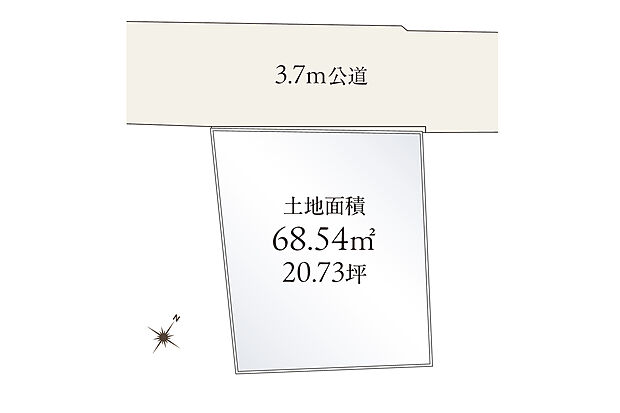 1区画のみの建築条件付き売土地。建蔽率60%・容積率200%。交通利便性と穏やかな住環境を併せ持つ、魅力的なロケーション。この地で夢のマイホームを実現しませんか。