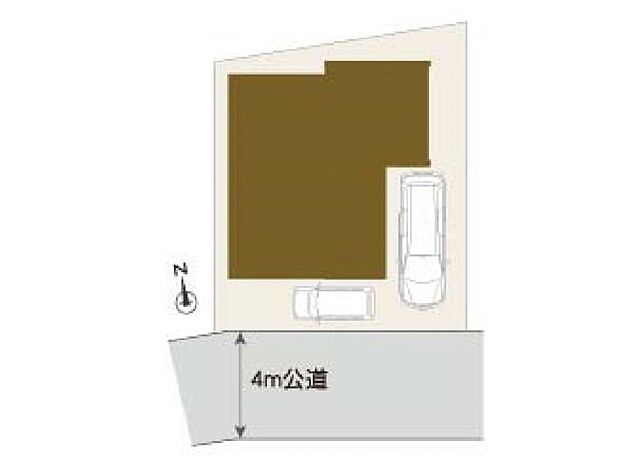 区画を有効活用し、普通車1台と軽自動車1台を停められるスペースを確保しています 。