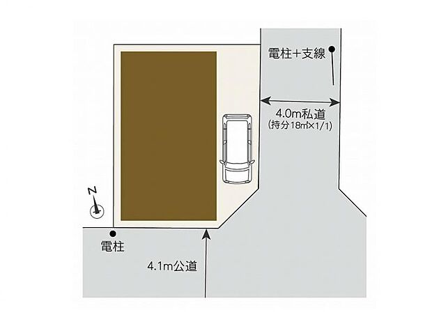 東側4.0m・南側4.1mの道路に面した、日当たり・通風共に良好な東南角地！周囲に圧迫感がなく、開放的な暮らしが叶います。角地ならではの視認性の良さと、明るい住環境を重視される方におすすめの区画です。