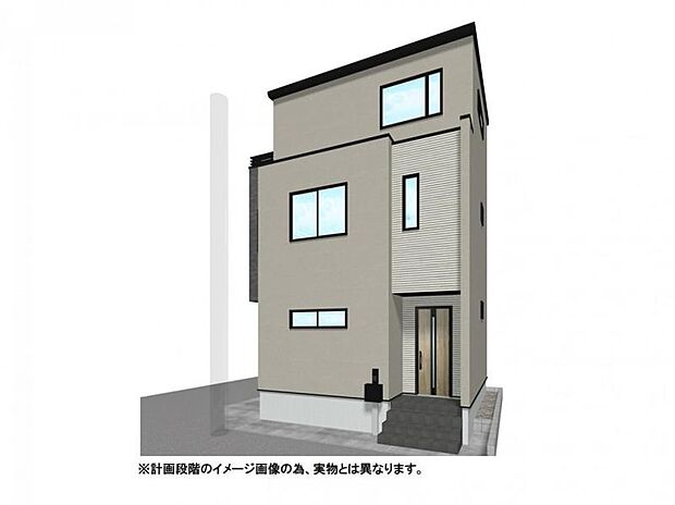 【外観イメージパース】ZEH水準の省エネ性能と高い断熱性を完備。IHクッキングヒーターや食洗機、雨の日に嬉しい浴室乾燥機など、快適な暮らしを支える設備が充実しています。