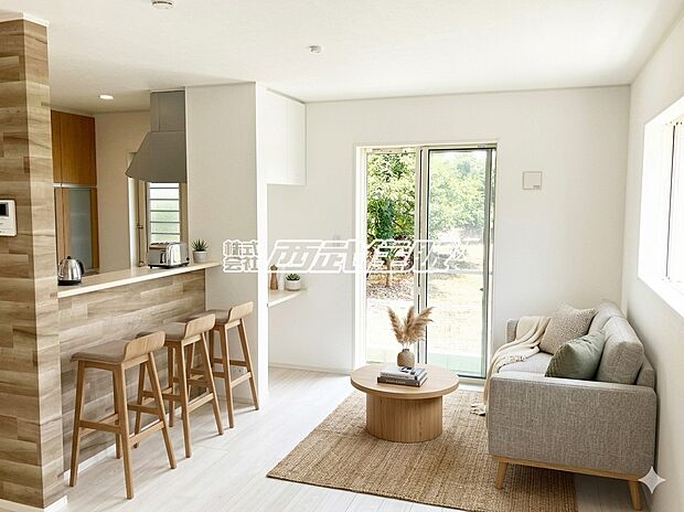 【リビング】インテリアの映える広々としたリビング。（家具はCGです）同仕様写真